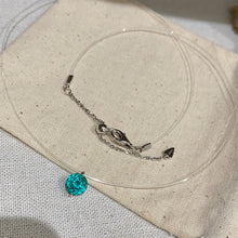 Paraiba Fishing Line Necklace | Silver Necklace
