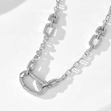 CZ Pave Box Clasp Chain Necklace | Sterling Silver