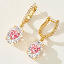 Lab-Grown Padparadscha Oval Earrings | Silver Earrings