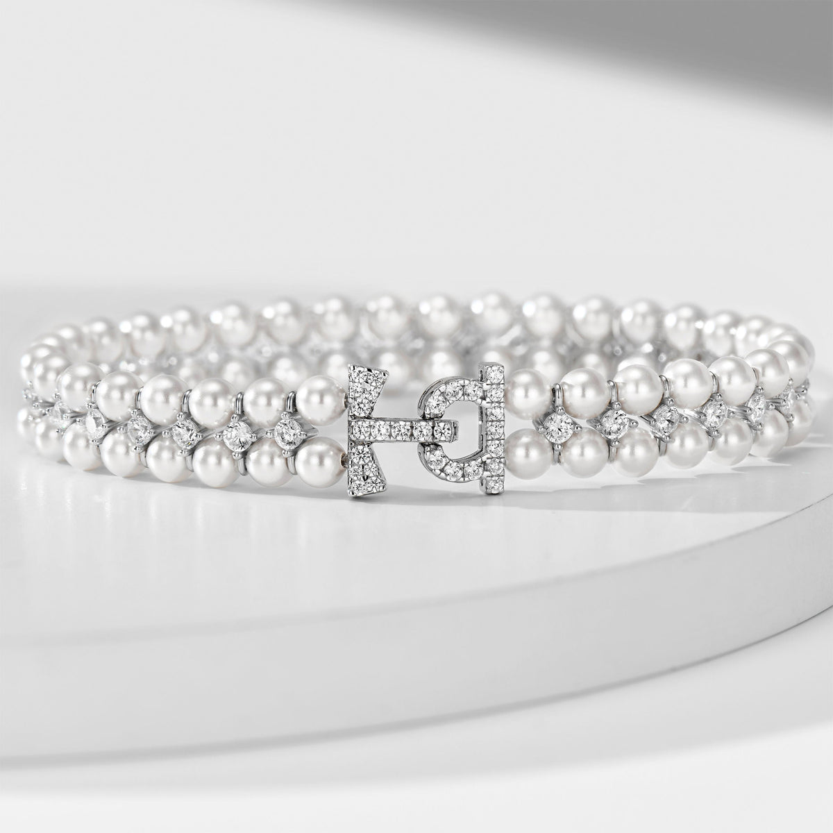 4mm Double-Row Pearl Bracelet | Silver Bracelet