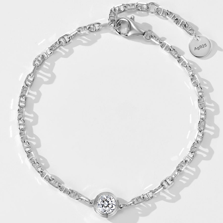 Moissanite Bubble Design Bracelet | Silver Bracelet