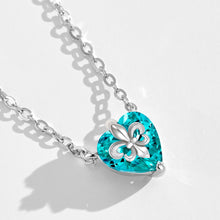 Paraiba Iris Heart Necklace | Silver Necklace