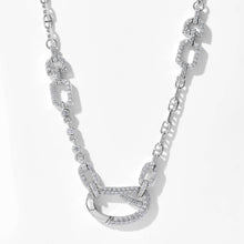 CZ Pave Box Clasp Chain Necklace | Sterling Silver