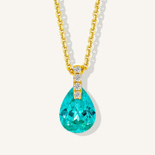 Paraiba Pear-Cut Necklace | Silver Necklace