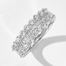 Sparkling T-Cut Half-Hoop Ring | Silver Ring
