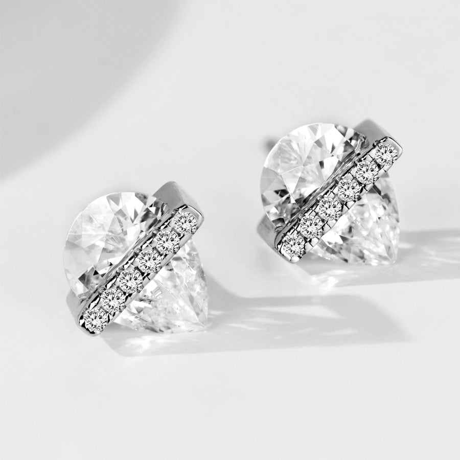Elegant Pear Shaped Stud Earrings | Silver Earrings