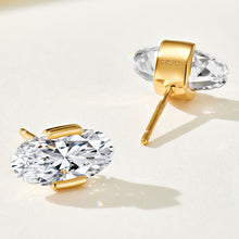 Simple Oval Cut Stud Earrings | Silver Earrings