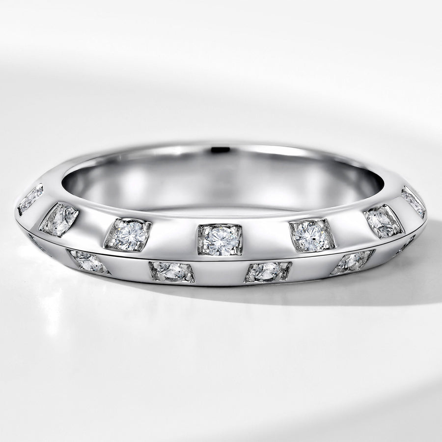 Checkerboard Design Ring | Silver Ring