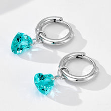 Paraiba Heart Drop Earrings | Silver Earrings