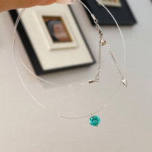 Paraiba Fishing Line Necklace | Silver Necklace
