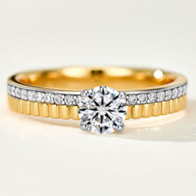 Two-Tone Double Band Zircon Ring | Silver Ring