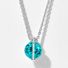 Vivid Sparkling Blue Gem  Necklace | Silver Necklace