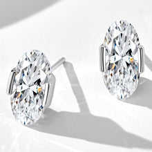 Simple Oval Cut Stud Earrings | Silver Earrings