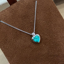 Paraiba Heart Necklace | Silver Necklace