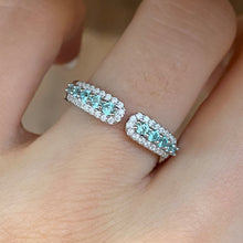 Half Gemstone Open Row Ring | Silver Ring