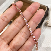 Pink Gemstone Three Stone Bracelet | Silver Bracelet