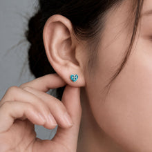 Paraiba Cross Heart Earrings | Silver Earrings