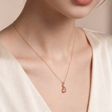 Lab-Grown Padparadscha Teardrop Necklace | Silver Necklace