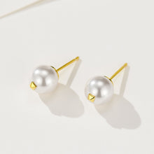 8mm Simple Pearl Stud Earrings | Silver Earrings