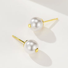 8mm Simple Pearl Stud Earrings | Silver Earrings