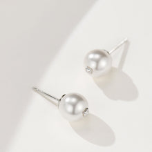 8mm Simple Pearl Stud Earrings | Silver Earrings