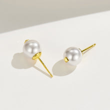 8mm Simple Pearl Stud Earrings | Silver Earrings