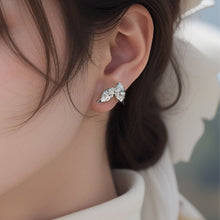 Marquise Cut Leaf Stud Earrings | Silver Earrings