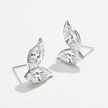 Marquise Cut Leaf Stud Earrings | Silver Earrings