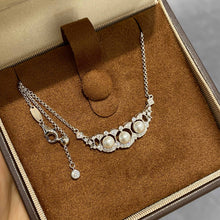 Elegant Lace Pearl Necklace | Silver Necklace