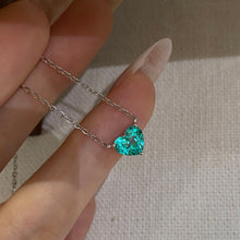 Blue Gemstone Heart Necklace | Silver Necklace
