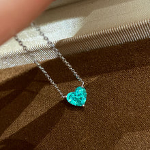 Blue Gemstone Heart Necklace | Silver Necklace