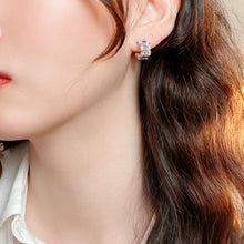 Emerald Cut Zirconia Stud Earrings | Silver Earrings