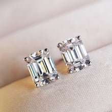 Ins Style Asscher Cut Stud Earrings | Silver Earrings