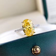 Oval-Cut Yellow Gemstone Ring | Silver Ring