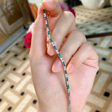 Silver Green & Clear Stone Tennis Bracelet