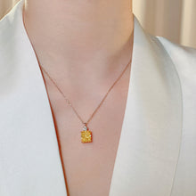 Luxury Yellow Gemstone Pendant | Silver Necklace