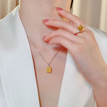 Luxury Yellow Gemstone Pendant | Silver Necklace