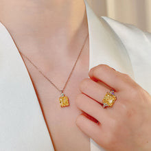 Luxury Yellow Gemstone Pendant | Silver Necklace