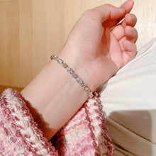 Elegant Marquise & Round Cut Tennis Silver Bracelet