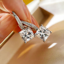 Cushion Cut Drop Earrings | Silver Earrings