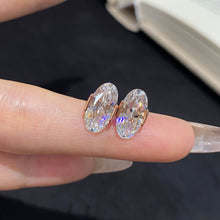 Simple Oval Cut Stud Earrings | Silver Earrings