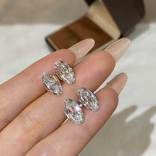 Simple Oval Cut Stud Earrings | Silver Earrings