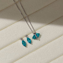 Paraiba Marquise Tassel Earrings | Silver Earrings
