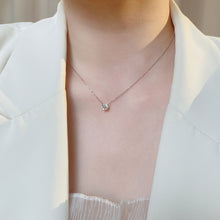 Simple Four-Prong Solitaire Pendant | Silver Necklace