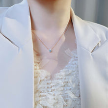 Simple Four-Prong Solitaire Pendant | Silver Necklace