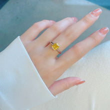Cushion Cut Yellow Gemstone Ring | Silver Ring