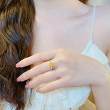 Cushion Cut Yellow Gemstone Ring | Silver Ring