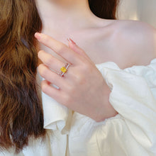 Cushion Cut Yellow Gemstone Ring | Silver Ring