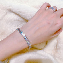 Trendy Emerald-Cut Tennis Bracelet | Silver Bracelet