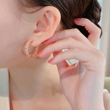 Pink Gemstone Hoops | Silver Earrings